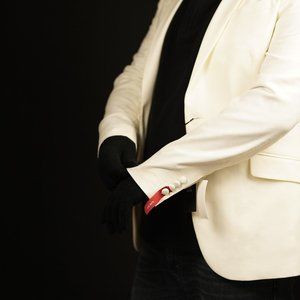 Mens Ivory Camo Suit